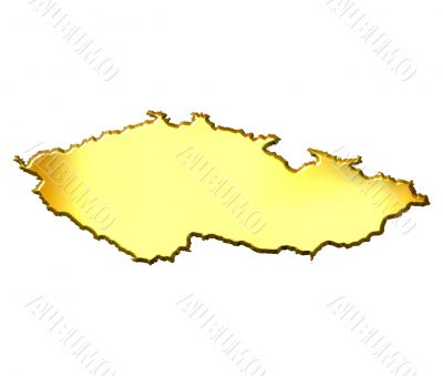 Czech Republic 3d Golden Map