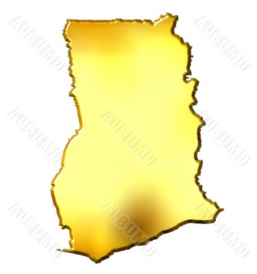 Ghana 3d Golden Map