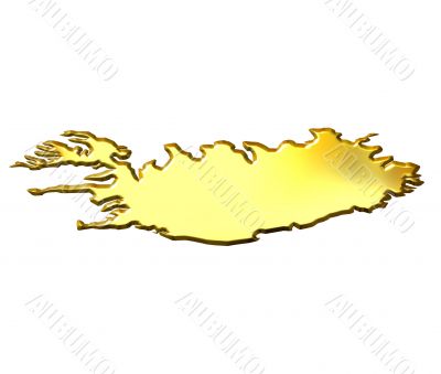 Iceland 3d Golden Map