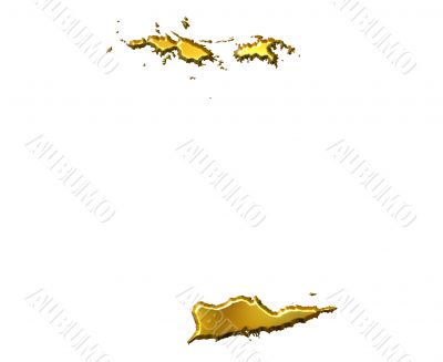 Virgin Islands 3d Golden Map