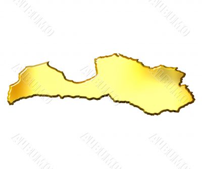 Latvia 3d Golden Map