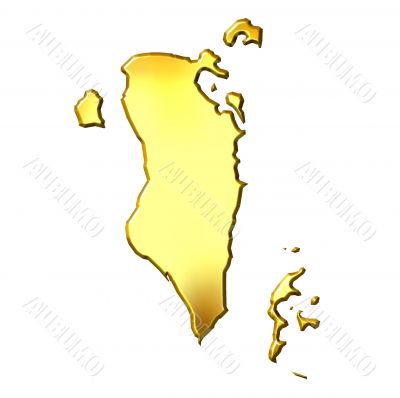 Bahrain 3d Golden Map