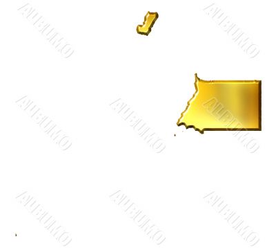 Equatorial Guinea 3d Golden Map