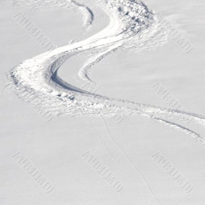 Ski tracks in the snow