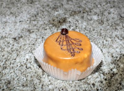 Coffee cake on a granite background