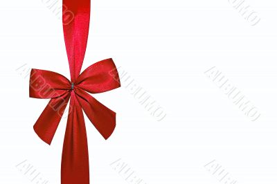 Red Holiday Bow isolated on a White Background