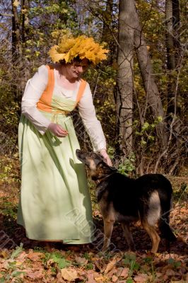 Woman and dog