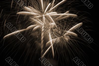 Fireworks Streaks sepia