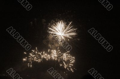 Fireworks Show sepia