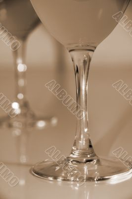 Celebrate with Drinks in Wine Glasses sepia