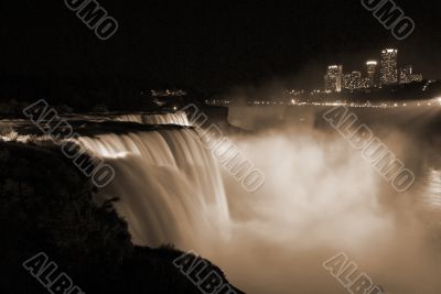 Niagara Falls Nightview sepia