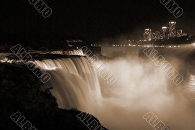Niagara Falls Nightview sepia