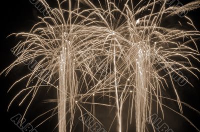 Fireworks Dazzling sepia