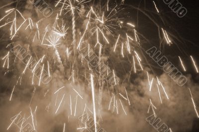 Fireworks Colours sepia