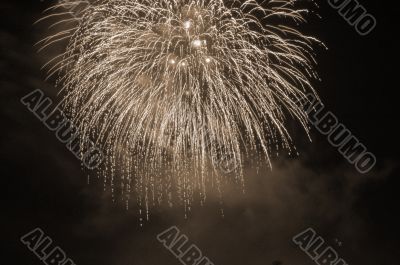 Fireworks Descending sepia