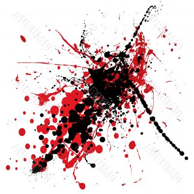 blood splat with black