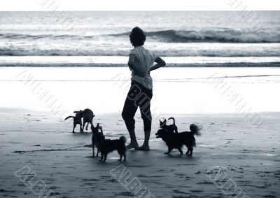 Lady with dogs