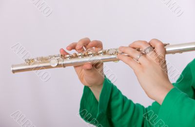 playing a flute
