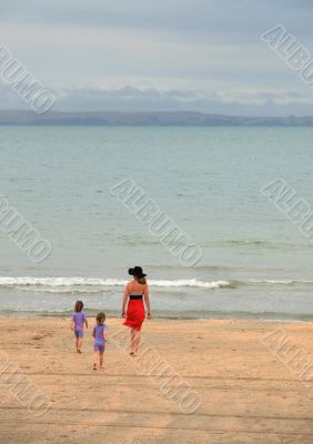 Family on beach