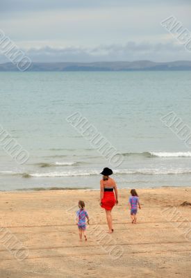 Family on beach