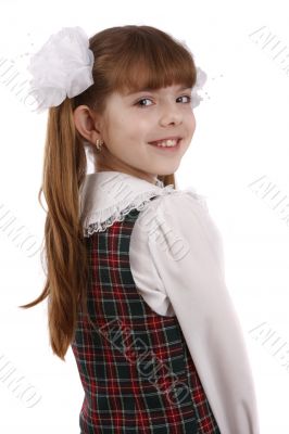 Smiling school girl. Education.