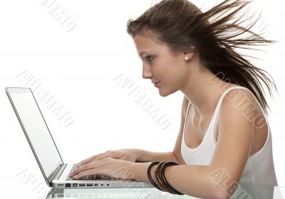 Girl with laptop