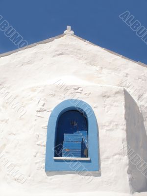 White wall of a greek church