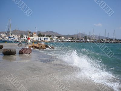 Waves in Aegina port