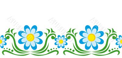 Seamless ornament with chamomiles
