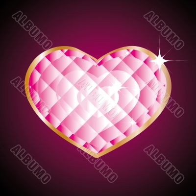 Ruby heart in golden mounting