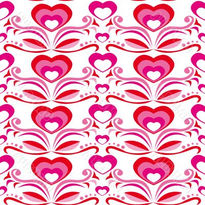 Seamless pattern with hearts