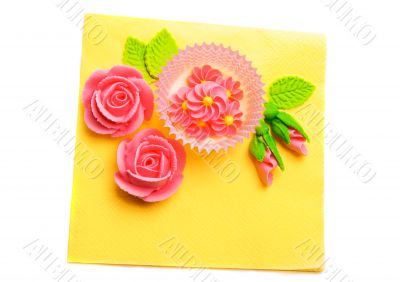 Bright decoration in happy colors, isolated.