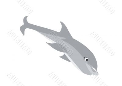 isolated illustration of jumping dolphin