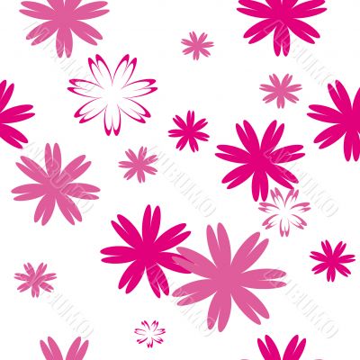 seamless pattern with pink flowers
