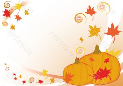 autumnal background with leaves