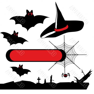 Set of vector halloween silhouettes 2