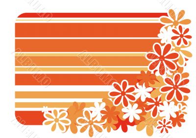 striped background with flower