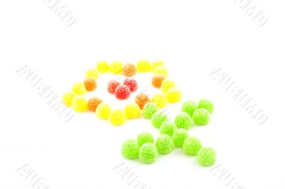 bright color flower from sweets