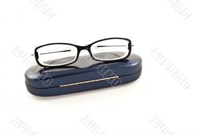 glasses on its case