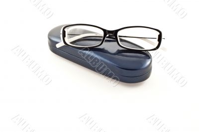 glasses on its case