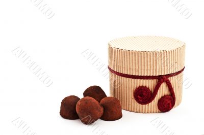 handmade truffles and a gift carton
