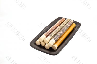 spices in a glass tubes