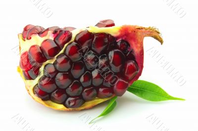 Pomegranate with leaf