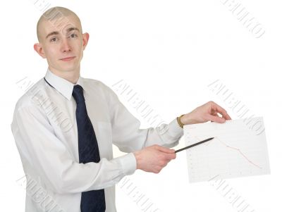 Guy with the financial graph in hands