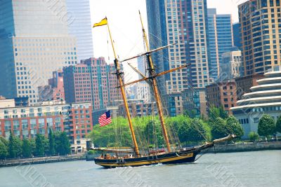 Sailing ship in New York