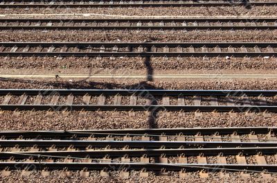 Brown railroad tracks