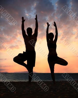 Beach yoga