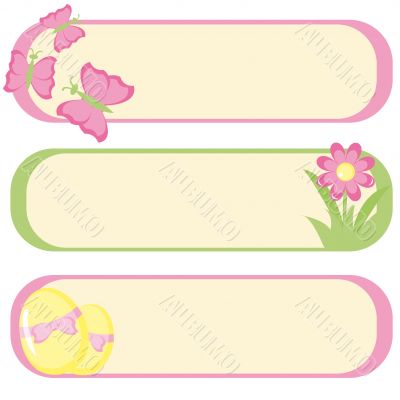 Set of three banners for Easter design