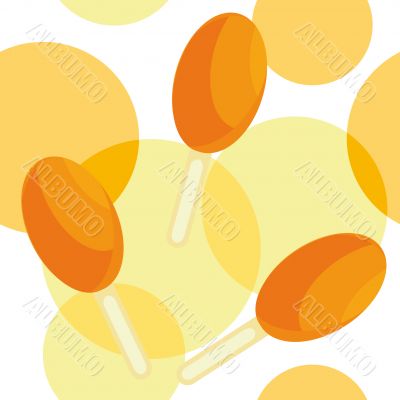 Seamless pattern with orange ice-cream