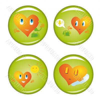 Set of four st. Valentine buttons 3